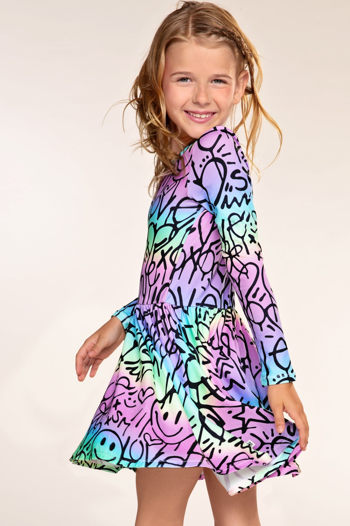 Simply Soft Long Sleeve Scoop Back Be Happy Dress