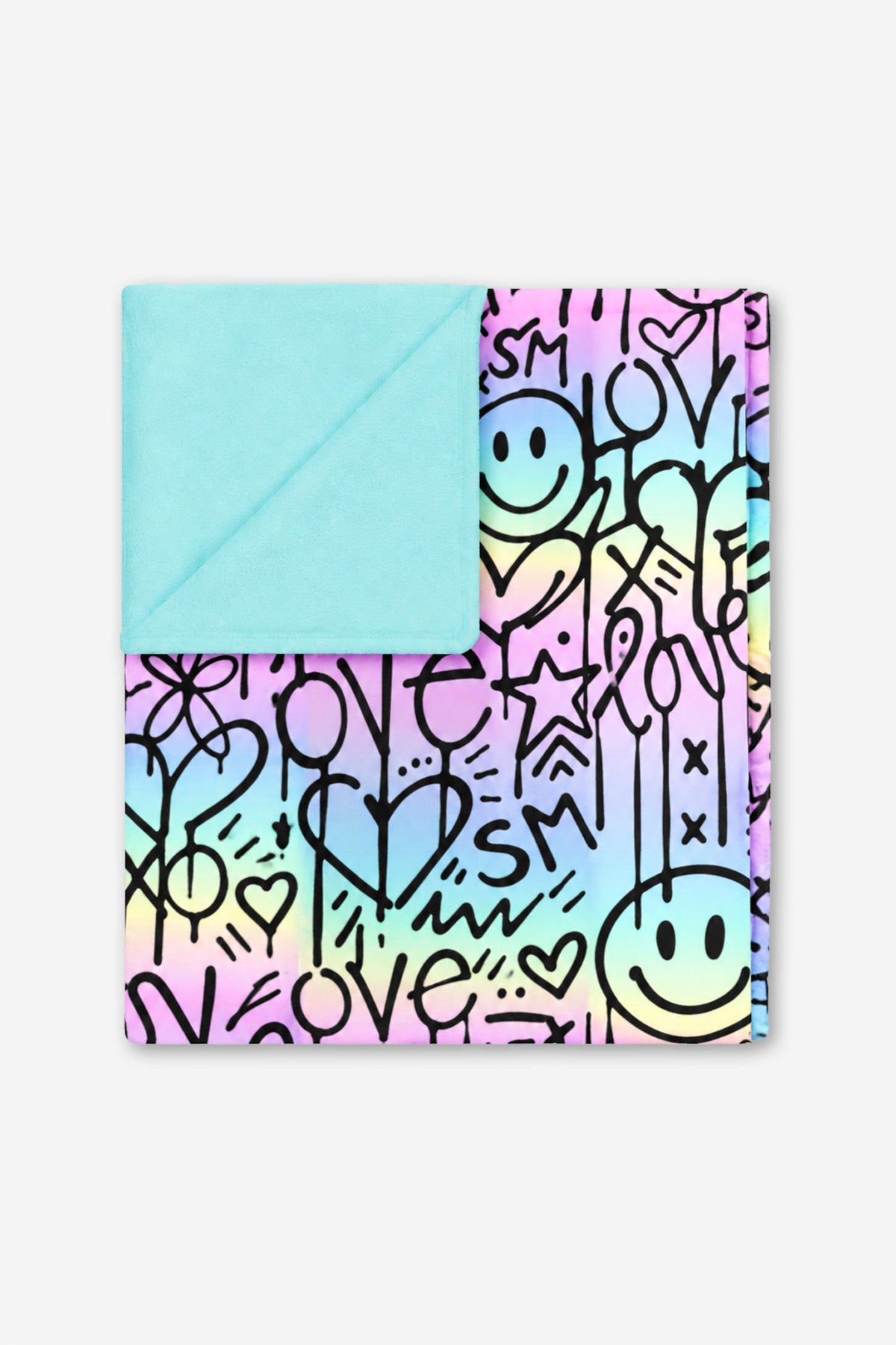 Gift Set - Simply Soft Dress, Liquid Legging & Cozy Blanket - Rainbow Ombre Love Smile Graffiti | Black - NEW!