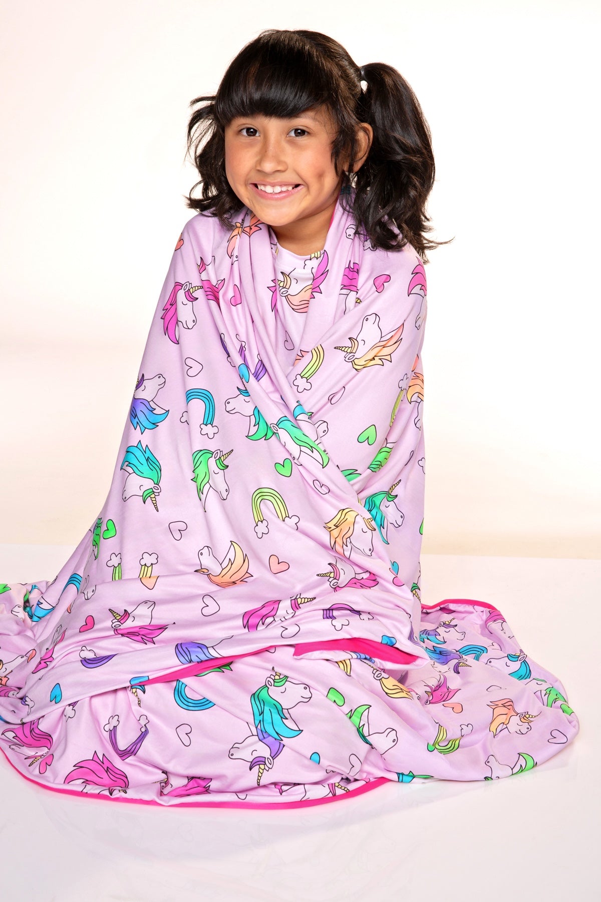 Gift Set - Slim Lounge Set & Cozy Blanket - Pink Rainbow Unicorn - NEW!