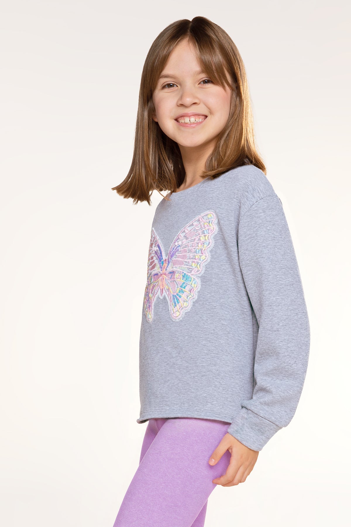 Cloud Soft French Terry Easy Crew Sweatshirt - Vintage Rose Stars - NEW!