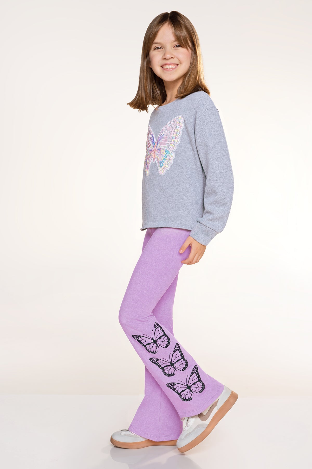 Cloud Soft French Terry Easy Crew Sweatshirt - Vintage Rose Stars - NEW!