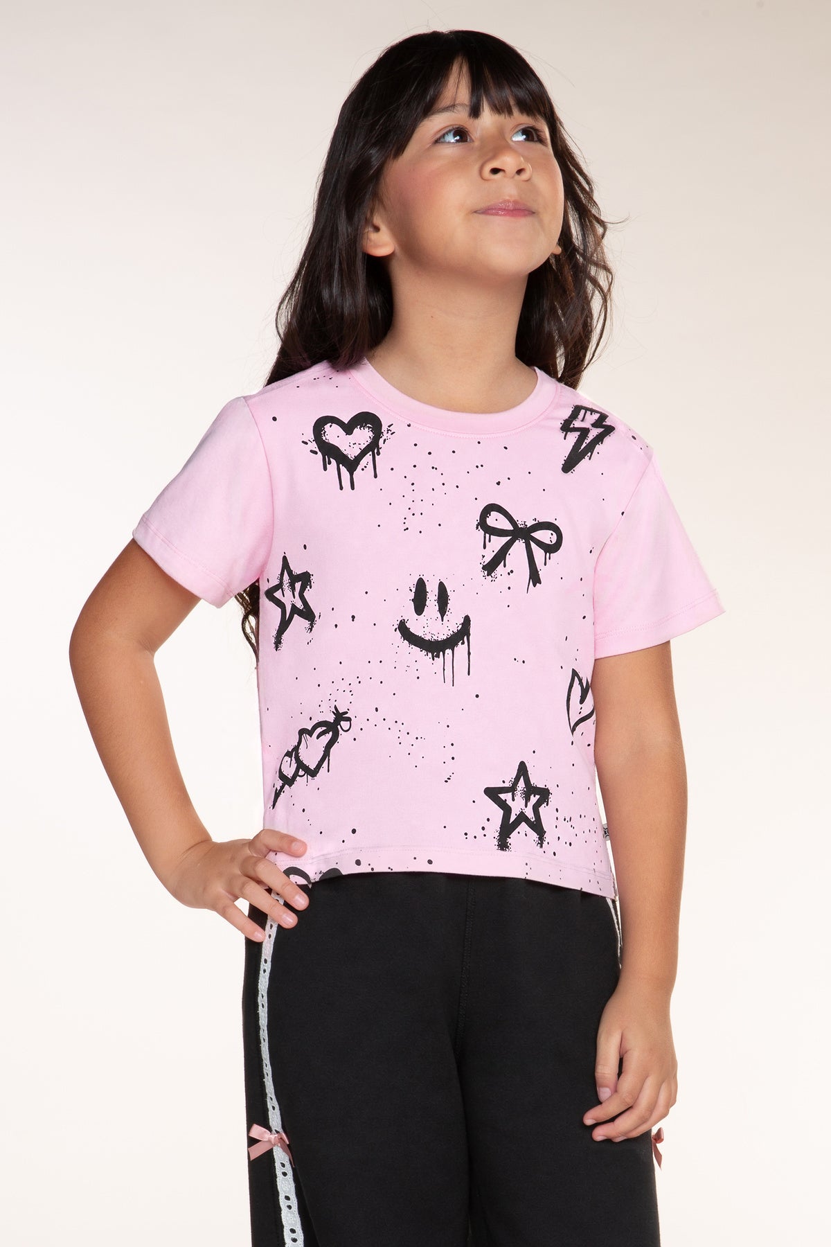 3 Pack Simply Soft Easy Tees & Long Sleeve Tee - Pink Love & Graffiti - NEW!