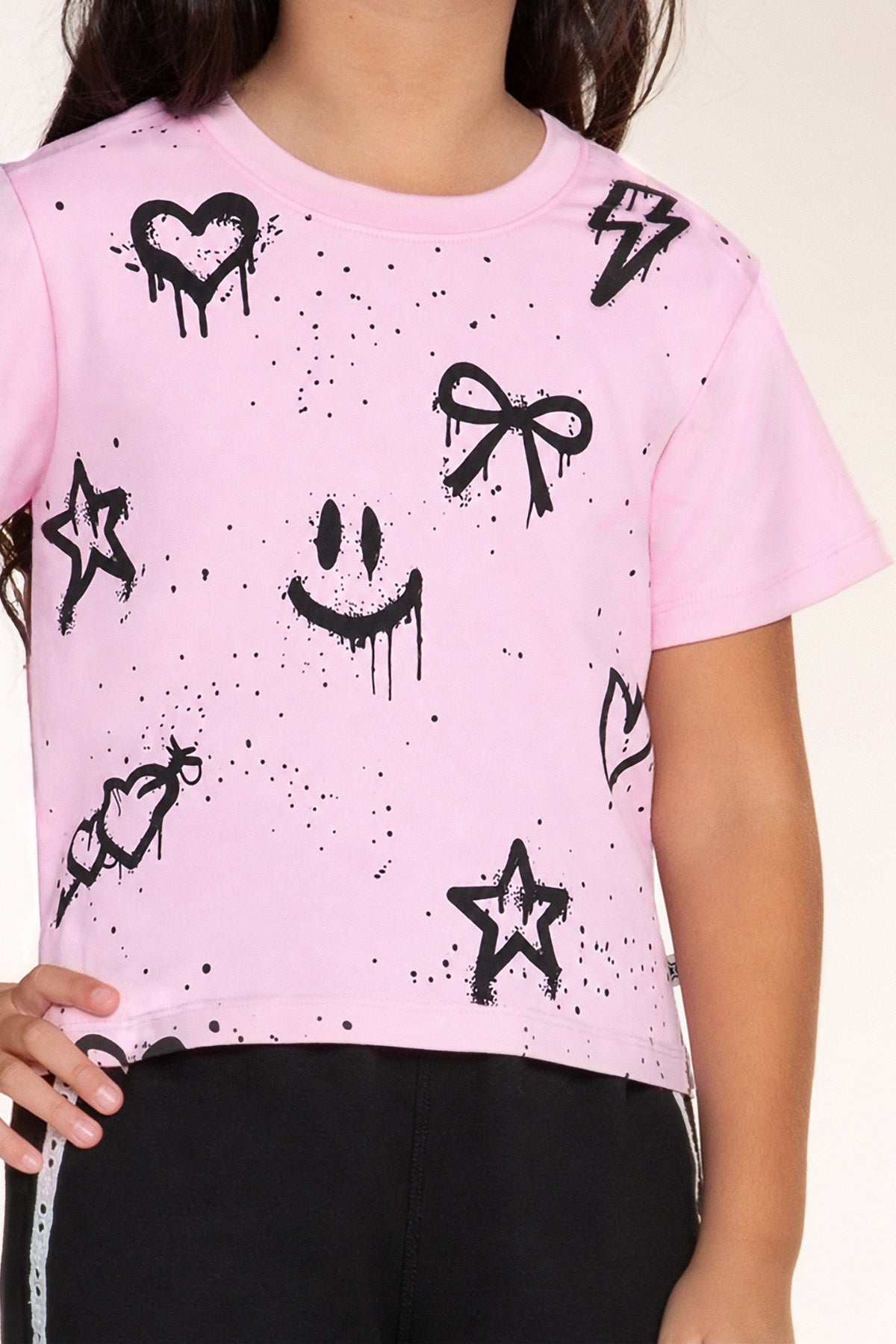 3 Pack Simply Soft Easy Tees & Long Sleeve Tee - Pink Love & Graffiti - NEW!
