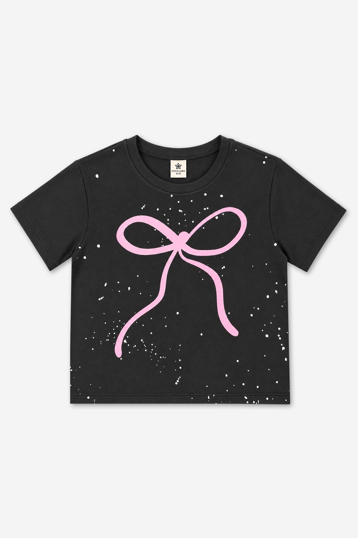 Simply Soft Easy Tee - Black Pink Bow Splatter - NEW!