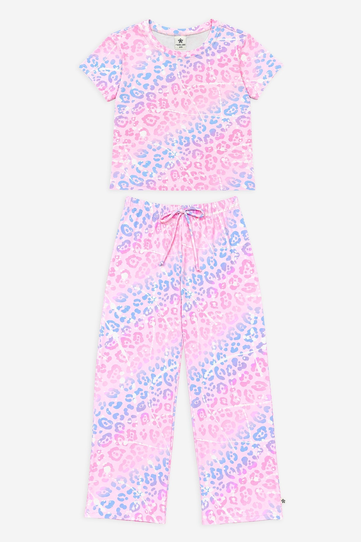 Simply Soft Easy Tee & Karate Pant - Purple Blue Ombre Leopard Splatter - NEW!