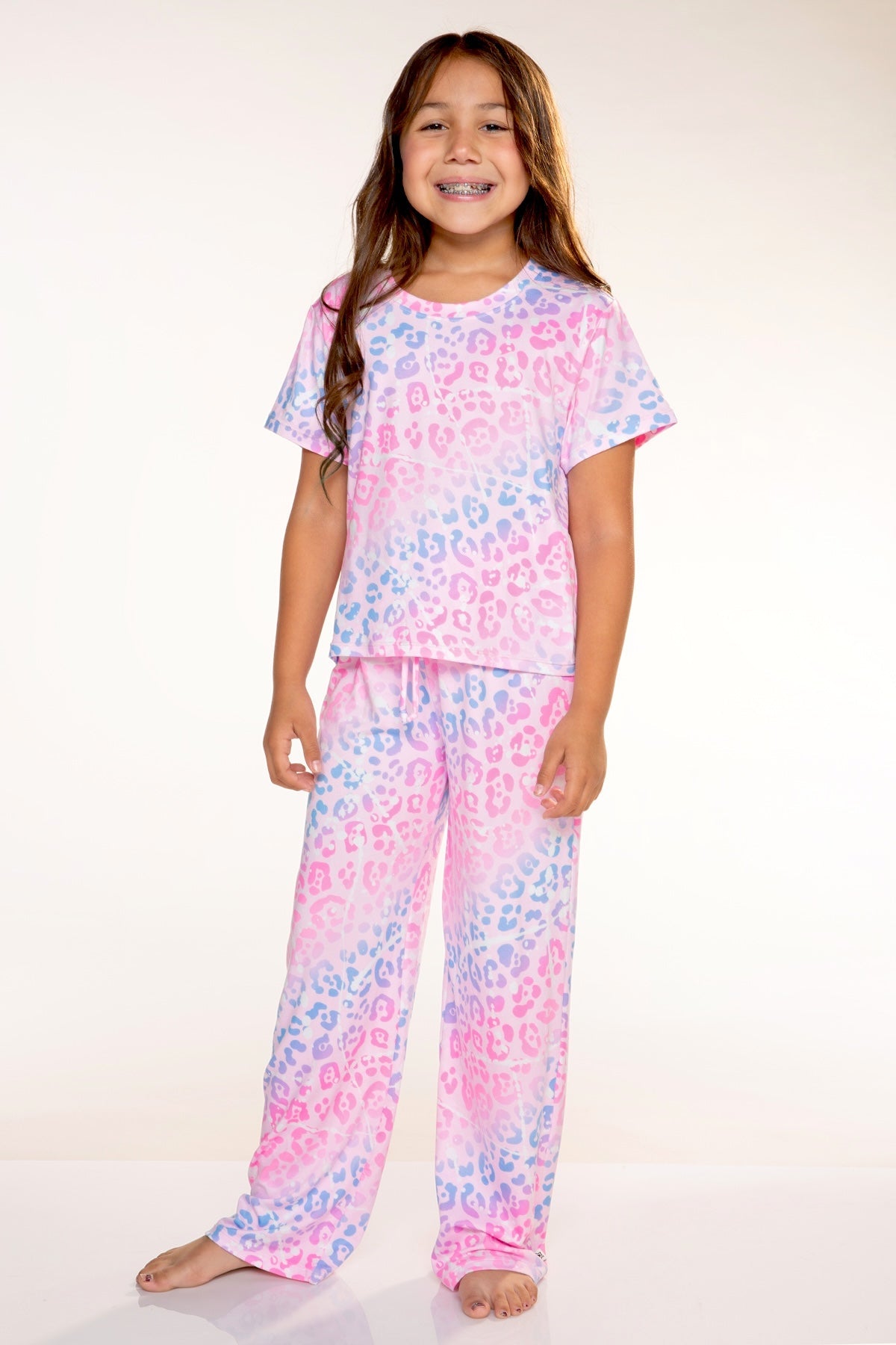Simply Soft Easy Tee & Karate Pant - Purple Blue Ombre Leopard Splatter - NEW!