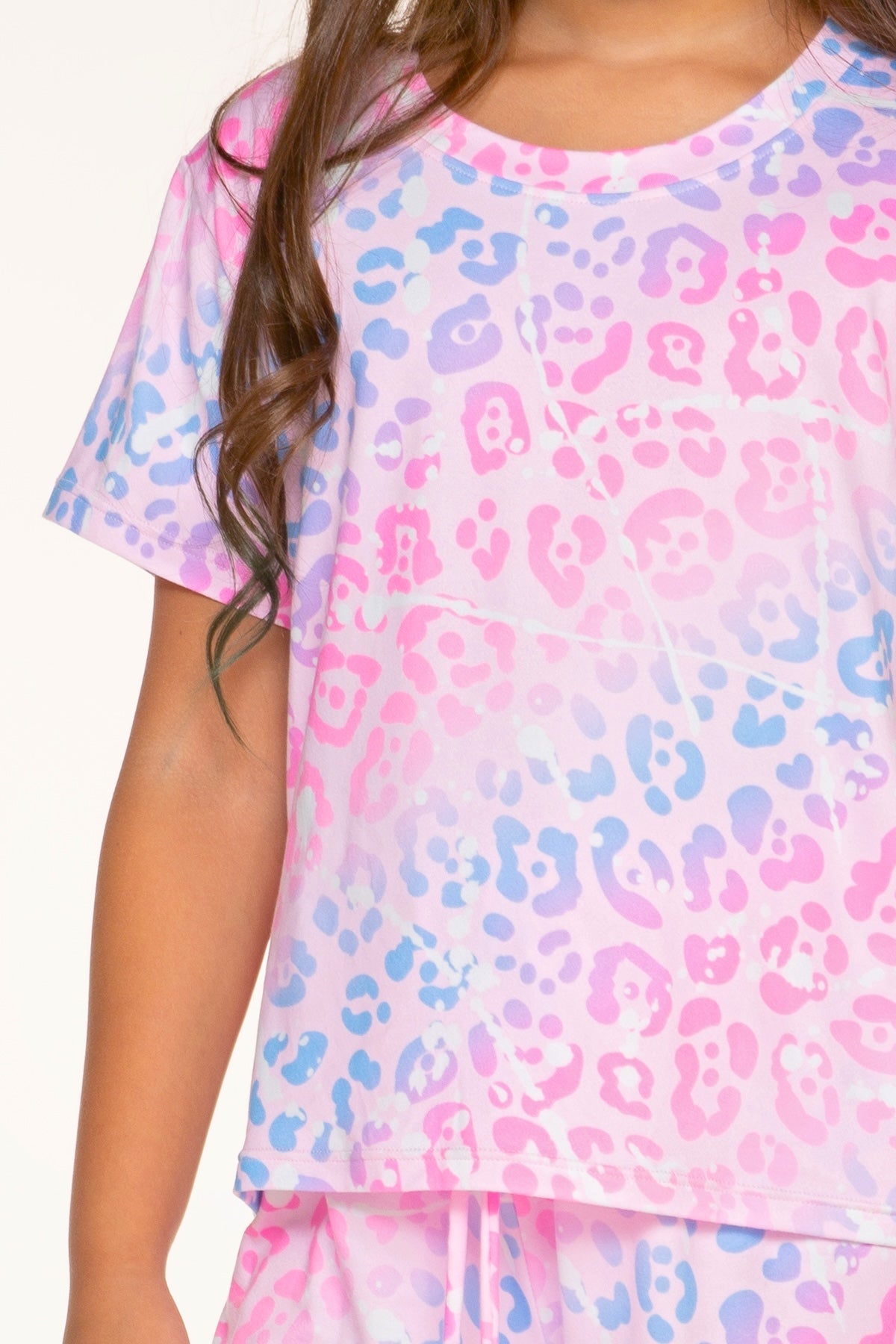 Simply Soft Easy Tee & Karate Pant - Purple Blue Ombre Leopard Splatter - NEW!