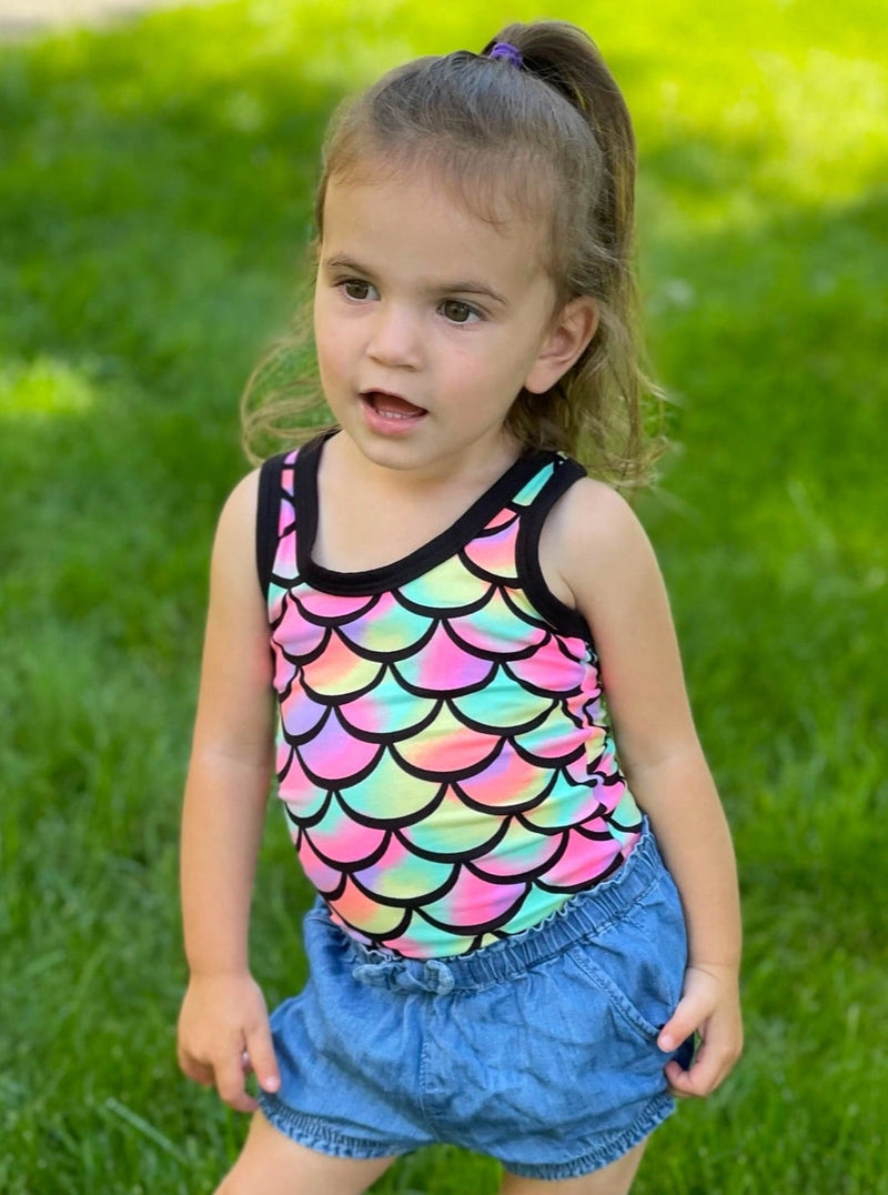 Baby Racerback Tank - Neon Mermaid