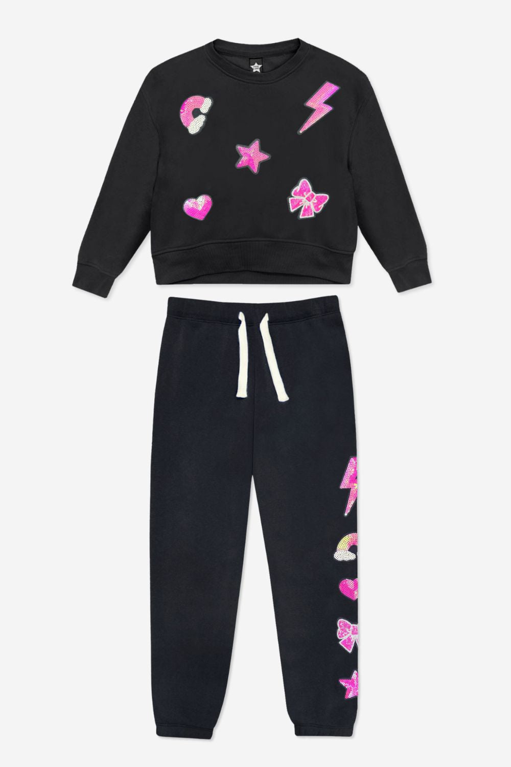 Pack Cloud Soft French Terry Sweatsuit - Black Graffiti Smile