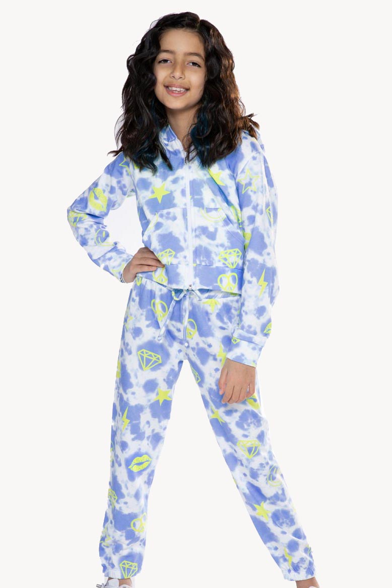 French Terry Cozy Sweatpant - Cloud Lemon Tie Dye Elements