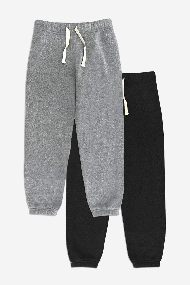 French Terry Cozy Jogger 2-Pack - Vintage Black Heather Grey