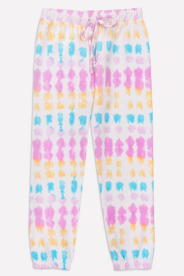 French Terry Cozy Sweatpant - Blush Aqua Sherbet Batik