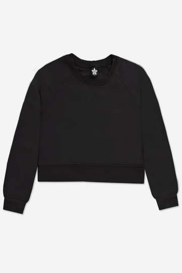 French Terry Luxe Skimmer Crew Sweatshirt - Black