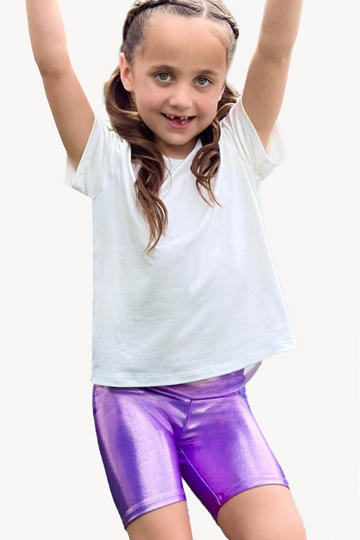 Glitter Biker Short - Lilac Pink