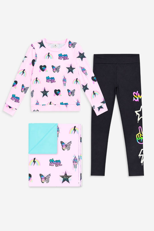 Gift Set - Simply Soft Crew, Legging & Cozy Blanket