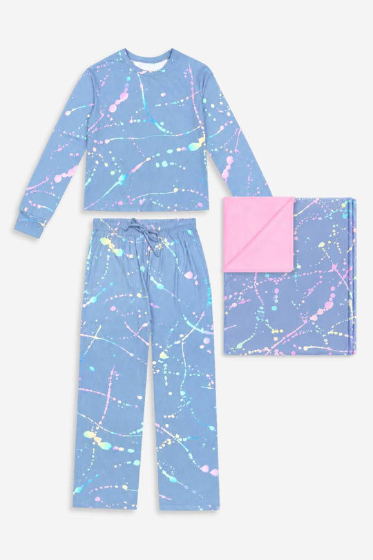 Gift Set - Wide Leg Lounge Set & Cozy Blanket