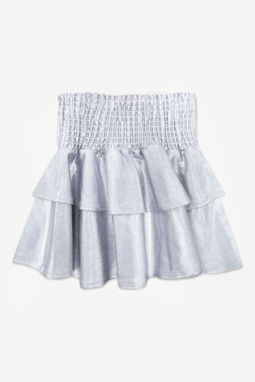 Smocked Skirt - Silver Glitter - Silver Glitter