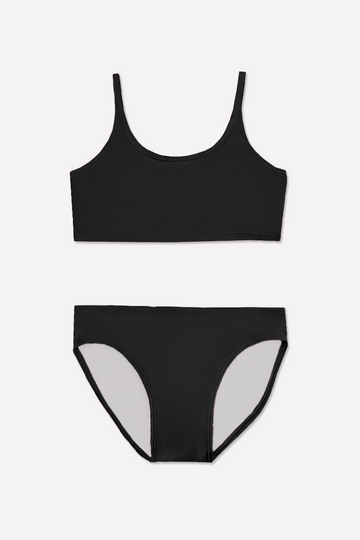 High Shine Plus Two Piece Swimsuit - Black