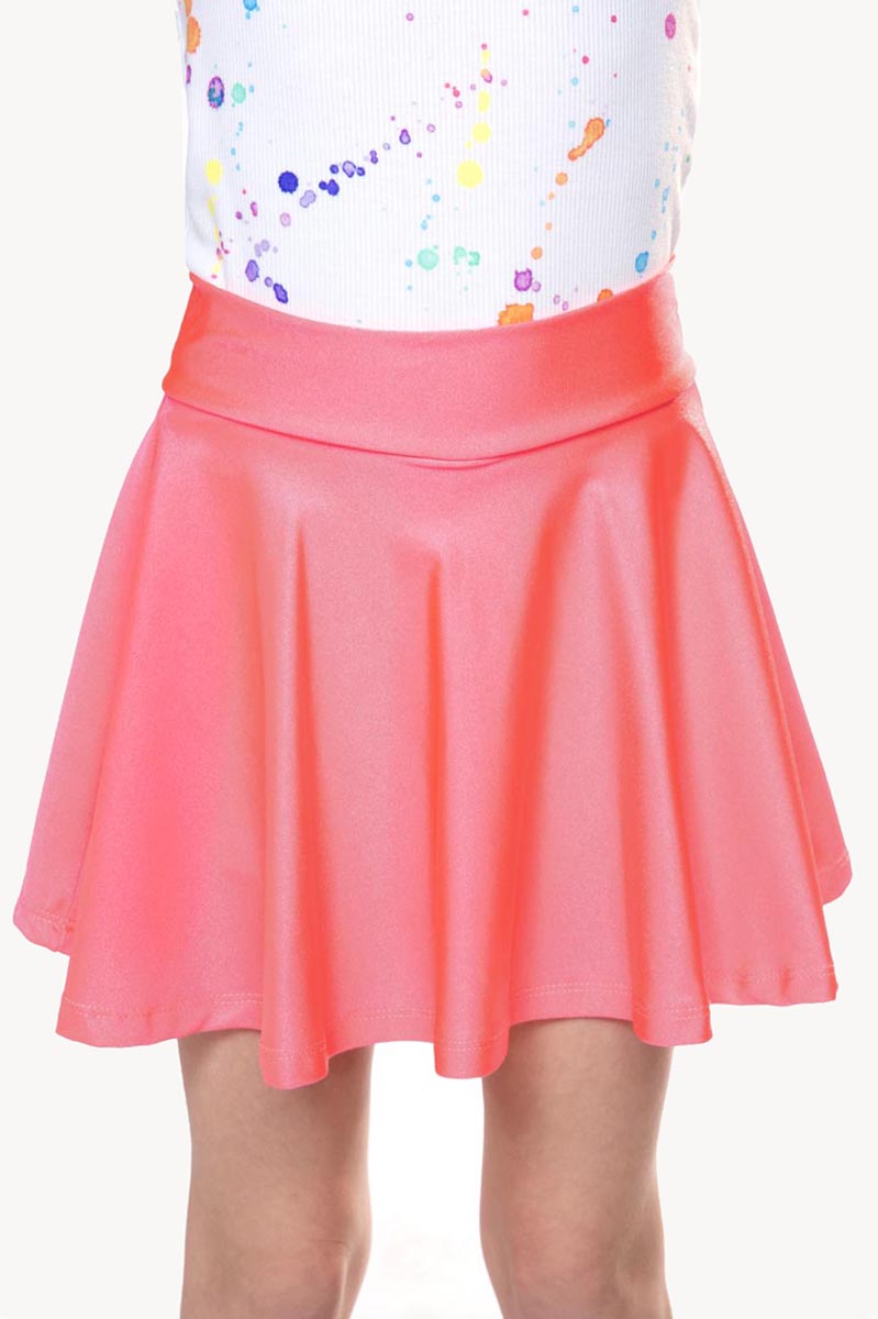 High Shine Mid Waist Skater Skort - Peach Punch