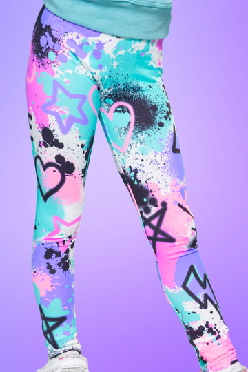 Simply Soft Long Legging - Purple Pink Graffiti