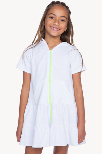 Loop Terry Zip Swim Coverup - White