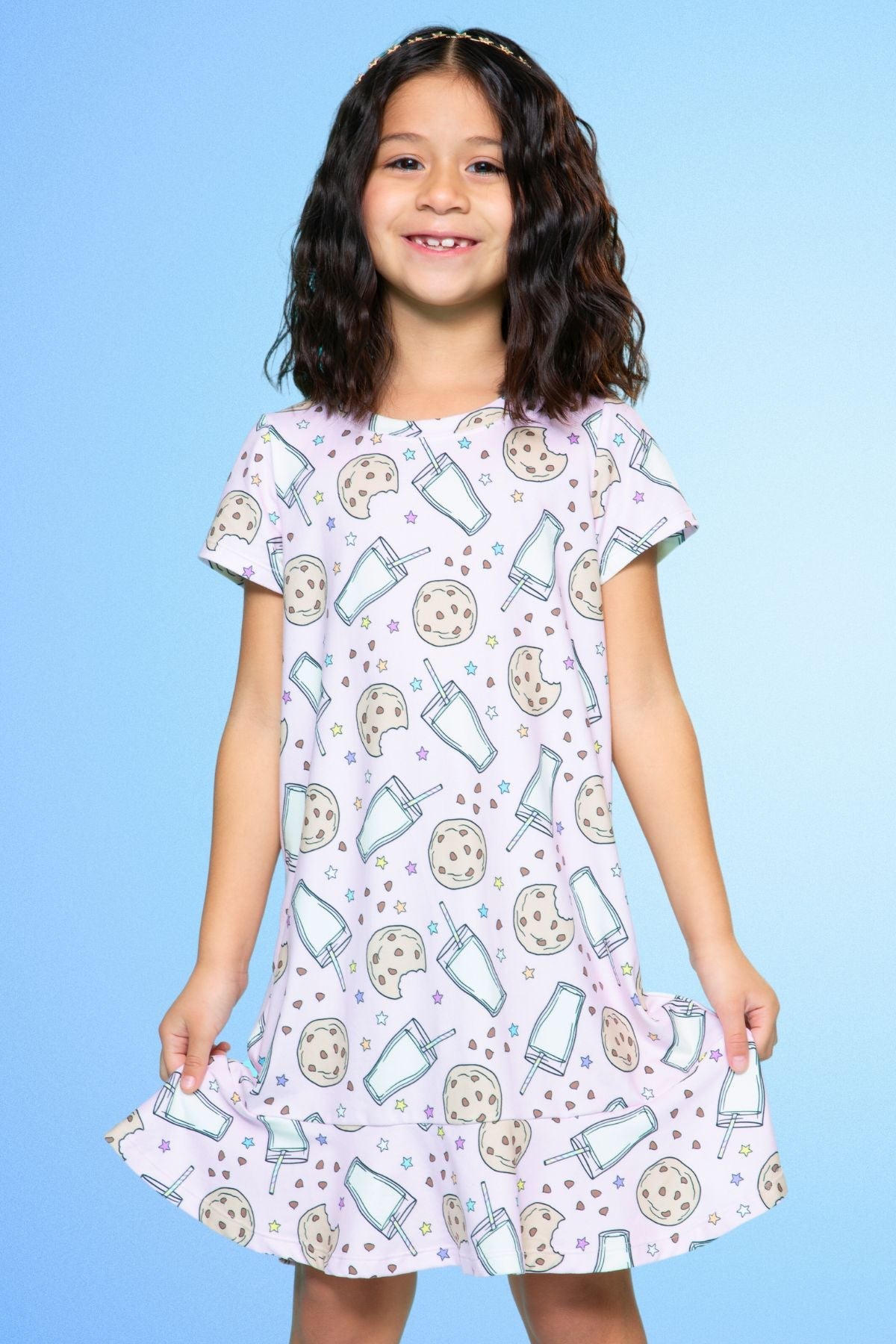 Simply Soft Short Sleeve Ruffle Lounge Dress