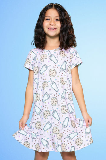 Simply Soft Short Sleeve Ruffle Nightgown - Blush Milk Cookies