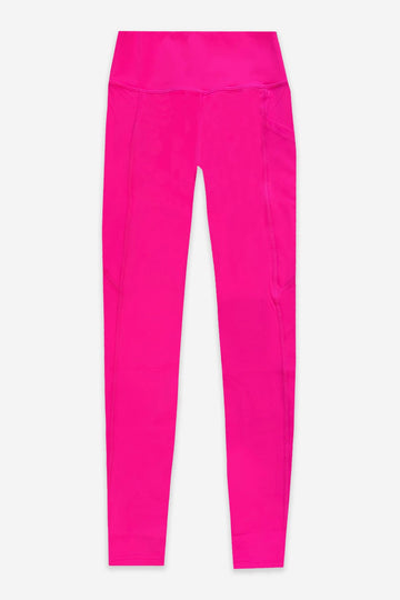 Matte Flex Super High Waist Pocket Long Legging - Hot Pink - Hot Pink