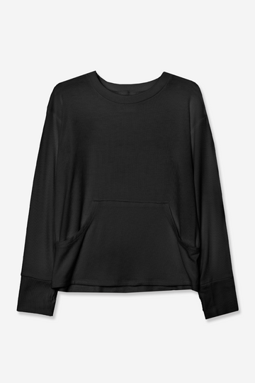 Modal Long Sleeve Pocket Tee - Black