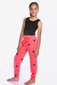 French Terry Cozy Sweatpant - Neon Watermelon Black Stars