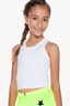 Ribbed Modal Cropped Racerback Tank - White