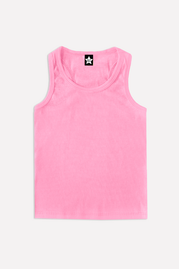 Ribbed Racerback Tank - Pop Pink