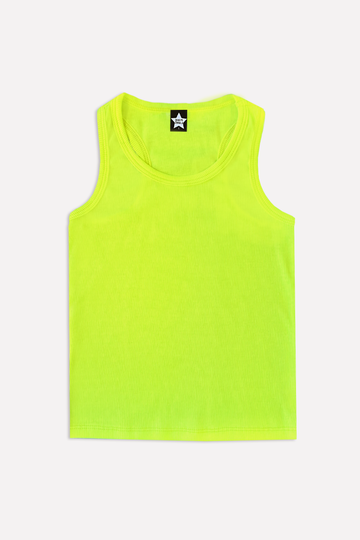 Ribbed Racerback Tank - Neon Yellow