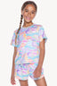 Simply Soft Short Sleeve Easy Tee & Dolphin Short - Pastel Retro Astrology