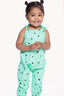 Simply Soft Strappy Baby Jumpsuit - Ice Mint Black Stars