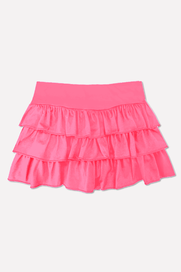 Simply Soft Triple Ruffle Skort - Neon Pink