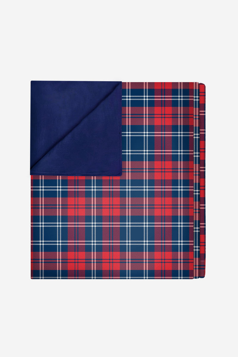 Simply Soft Reversible Blanket - Navy Red Plaid