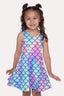 Sleeveless Twirl Dress - Holographic Mermaid