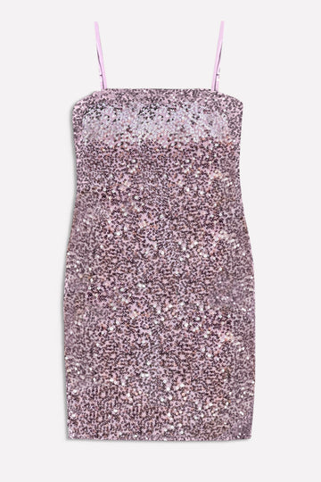 Strappy Sequin Dress - Rose Gold