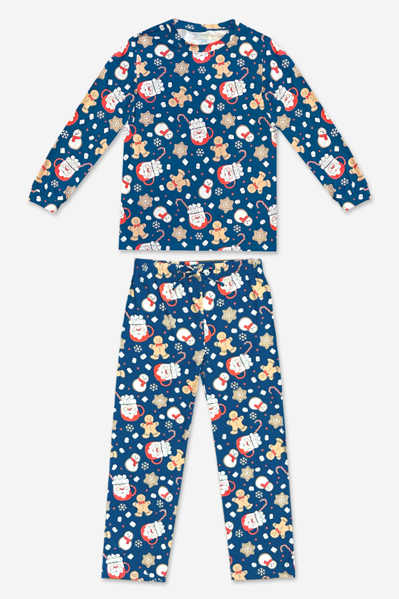 Simply Soft Long Sleeve Top & Karate Pant - Navy Red Christmas