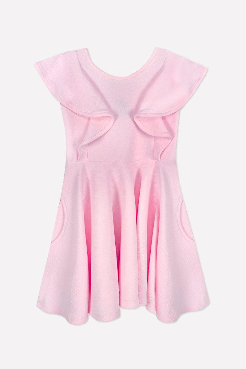 Flutter Pocket Skater Dress - Pink Texture