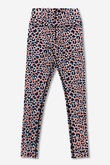 Tween High Shine Long Legging - Taupe Leopard - Taupe Leopard