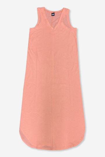 Women's Midi V-Neck Dress - Washed Sherbet