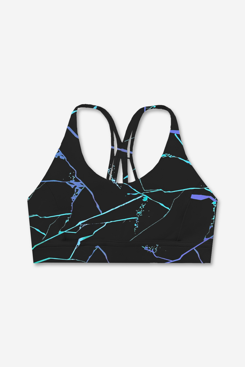 Women's Matte Flex Sports Bra 4 Strap Crossback - Foil Flash