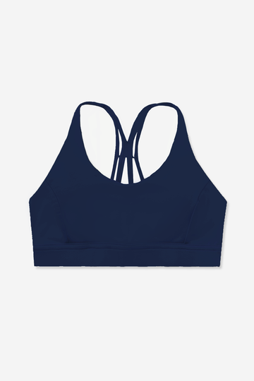 Women's Matte Flex Sports Bra 4 Strap Crossback - Navy