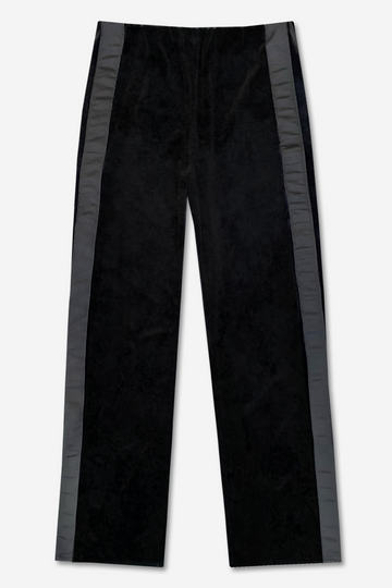 Women's Velvet Wide Leg Pant - Black