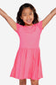 Simply Soft Short Sleeve Be Happy Dress - Neon Pink