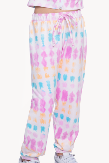 French Terry Cozy Sweatpant - Blush Aqua Sherbet Batik