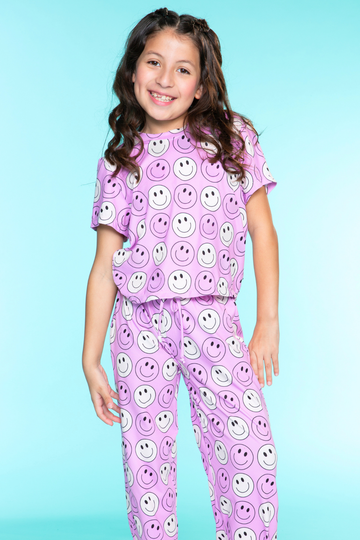 Simply Soft Easy Tee & Karate Pant - Pink Smile